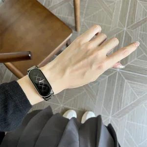 Edelstahl Metallketten Uhrenarmband Ersatz kompatibel mit Smart Fitness Tracker Damen