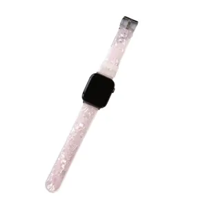Roze schelp textuur vervangend horlogebandje voor Apple Watch, stijlvol accessoire hoofdaanzicht