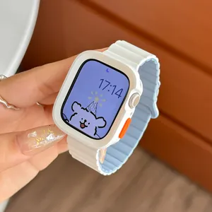 Cinturino di ricambio in silicone magnetico compatibile con Apple Watch Ultra 8 7 6 SE