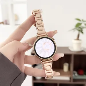 Bracelet de montre en métal or rose de rechange pour montre connectée en acier inoxydable