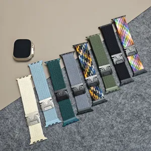 Ersatz Nylon geflochtene Uhrenarmbänder mit Metallschnalle, bunte Bänder Detailansicht