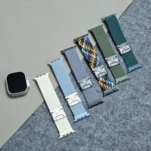 Nylon Gewebtes Uhrenarmband Für Smart Watch Ultra Serie Ersatzarmband Metall Schnellverschluss Armband Herren Damen
