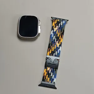 Nylon geflochtenes Uhrenarmband Ersatz mit Schnalle, kompatibel mit Smartwatch Zubehör.
