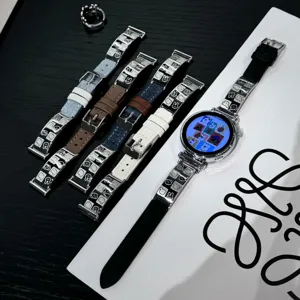 Metal Denim Leather Smart Watch Band Cute Puppy Pattern Fashion Replacement Strap Compatible With Smartwatch