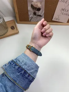Cinturino in pelle e denim di ricambio per apple watch ultra se serie 9 8 7 6