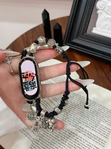 Εθνικού στιλ πλεκτό λουράκι smartwatch συμβατό με τη δειγματική σειρά Xiaomi Mi Band.
