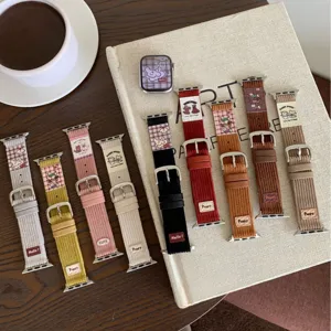 Niedliches Kord Apple Watch Armband weiches Ersatzarmband für Serie 10 9 8 7 SE 44mm