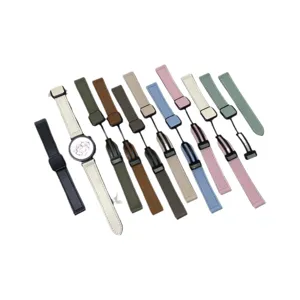 Cinturino per orologio in pelle siliconica magnetica di ricambio compatibile con smartwatch.