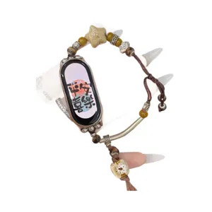 Λουράκι ανταλλακτικό smartwatch νεοκινεζικού εθνοτικού στιλ με χάντρες και αστέρια.
