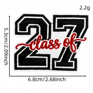 Écusson brodé de la saison des diplômes américains 27 badge de vêtements noir blanc