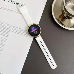 Bracelet de montre en silicone blanc compatible avec montre connectée bracelet de rechange détail