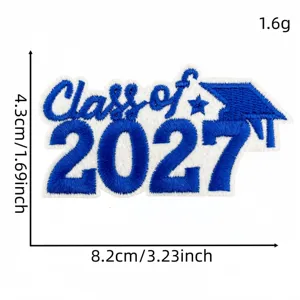 Classe del 2027 toppa di laurea distintivo ricamato accessori di abbigliamento fai da te blu