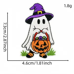 Halloween Ghost Pumpkin Embroidered Patch Applique DIY Clothing Decoration Badge