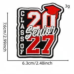 Patch brodé de remise des diplômes 2027 écusson thermocollant pour accessoires de vêtements