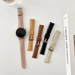 Bracelet de montre en cuir veritable de rechange compatible avec les montres connectees.