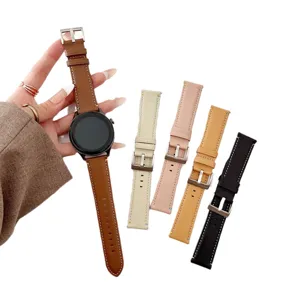 Bracelet de montre en cuir véritable compatible avec Apple Samsung, ensemble multicolore.
