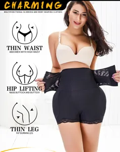 Detail view of high waist tummy control shapewear, featuring breathable fabric and butt lifting design.