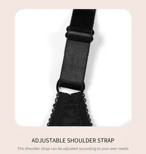 Adjustable black bra shoulder strap detail with metal adjuster for comfortable daily wear.