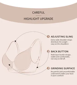 Detail view of plus-size push-up bra featuring extra-wide shoulder straps and comfortable support.