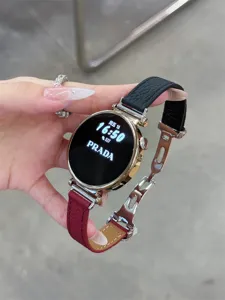Echtleder Uhrenarmband mit Schmetterlingsschließe kompatibel mit Huawei Smartwatch Modellen.