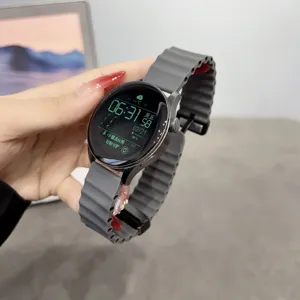 Silikon Ocean Magnet Uhrenarmband für Huawei Samsung 20mm 22mm graues Ersatzarmband.