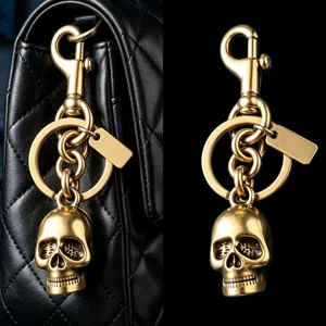 Llavero de Metal con Calavera 3D Estilo Punk Cool Unisex Colgante de Bolso Vintage Retro Anillo de Llave de Coche Colgante Accesorios de Moda