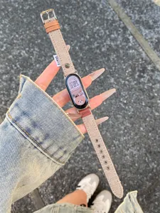 Canvas smartwatch strap replacement, stylish casual wristband for smart band fitness tracker.