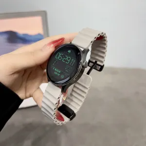 Ersatz Silikon Uhrarmband 20mm 22mm Ocean Armband kompatibel mit Smartwatches grau.