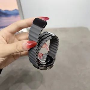 Silikon Ocean Magnet Uhrenarmband kompatibel mit Smartwatch 20mm 22mm Ersatzarmband