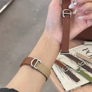 Echtleder Uhrenarmband mit Metallschnalle, stilvolles Ersatzarmband für Smartwatches.