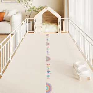Tappeto per box animali in PVC con recinto bianco, impermeabile e facile da pulire