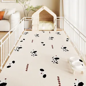 Tappeto per box animali in PVC impermeabile e casetta in legno, tappetino per cani facile.