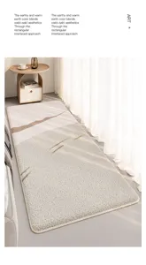 Minimalist cashmere-like floor mat soft bedside rug for bedroom living room cozy decor