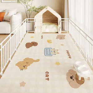 Tappeto per animali in PVC impermeabile con recinto, tappeto da pavimento facile da pulire.