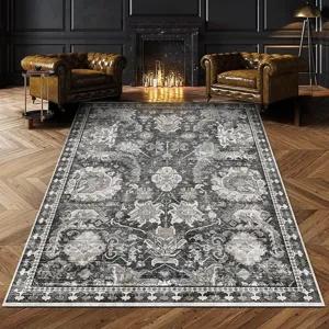 Grande tappeto vintage per soggiorno tappeto grigio fantasia pavimento decorazione casa