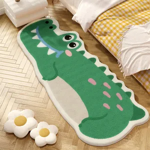 Joli tapis en peluche crocodile, descente de lit douce et confortable pour chambre