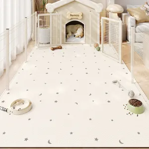 Alfombra para mascotas de PVC con valla, impermeable, antideslizante, duradera para hogar.