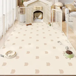 Alfombra para mascotas de PVC detalle, impermeable antideslizante con tierno diseño de oso.