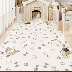 Alfombra duradera de PVC para parque de mascotas con lindos patrones impermeable y antideslizante