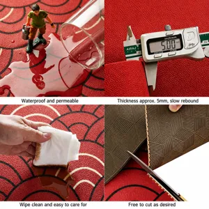 Simple PVC wipe-clean floor mat, entryway anti-slip waterproof mat for kitchen and home use.