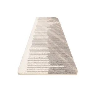 Modern luxury cashmere-like long runner rug for bedroom bedside and living room floor mat.