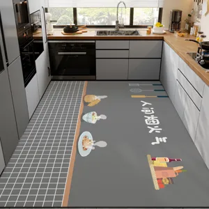 Modern kitchen floor mat, absorbent non-slip diatomite rug for home entryway and floor.