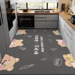 Modern kitchen floor mat, absorbent diatomite anti-slip runner rug for home floor decor.
