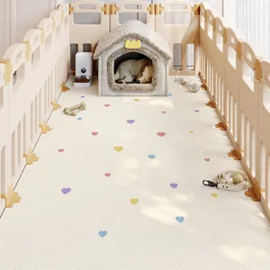 Waterproof PVC pet mat for playpen, easy to clean, wear-resistant floor pad for living room.