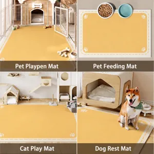 Waterproof PVC pet mat for living room, easy to clean wear-resistant dog and cat feeding pad.