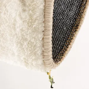 Soft fluffy faux cashmere bedside carpet bedroom rug with durable stitched edge anti slip backing