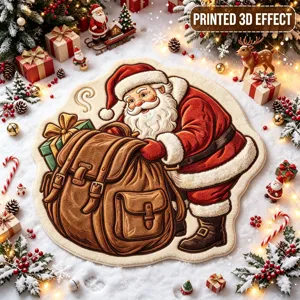 Runder Kunstkaschmir Weihnachts Teppich weicher Weihnachtsmann Deko Decke für Schlafzimmer