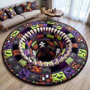 Halloween 3D visual illusion round rug decorative carpet for living room bedroom home decor