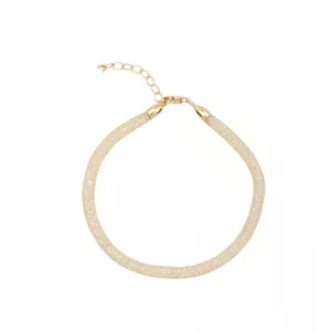 Gold sparkling starlight glitter bracelet with extension chain, minimalist chic women jewelry.