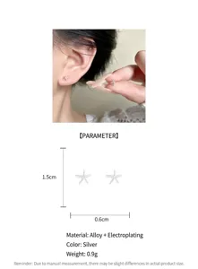 Silberne Seestern Ohrstecker Detailansicht mit kompakter Größe und edlem Material.